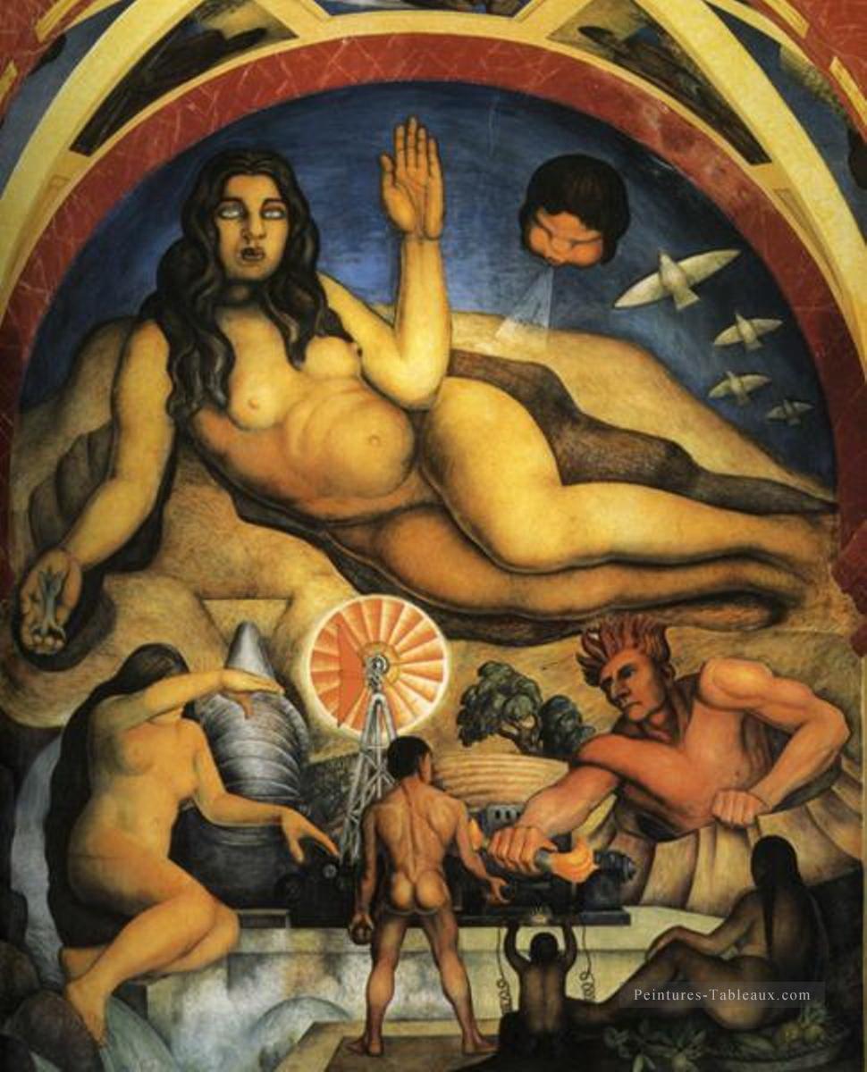 la terre libérée avec les puissances de la nature contrôlées par l’homme 1927 Diego Rivera Peintures à l'huile